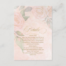 Soft Blush Rozen Wedding Details ID828 Informatiekaartje