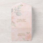 Soft Blush Rozen Wedding ID828 All In One Uitnodiging (Buitenkant)