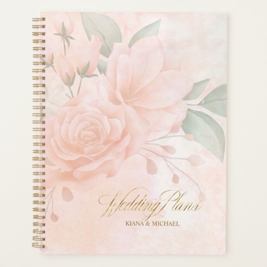 Soft Blush Rozen Wedding ID828 Planner (Voorkant)