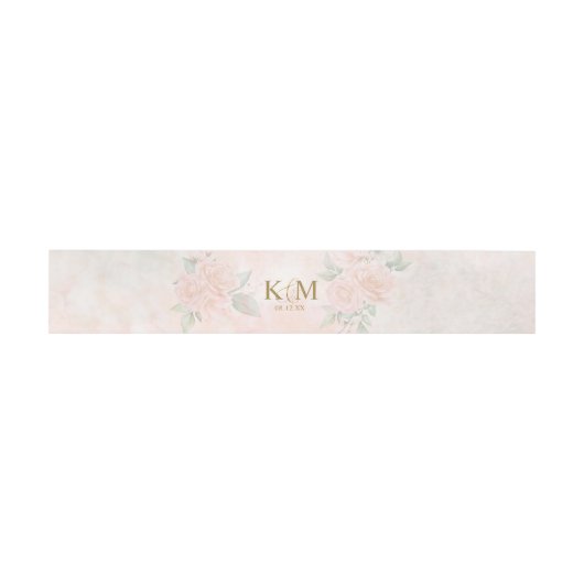 Soft Blush Rozen Wedding ID828 Uitnodigingen Wikkel (Vlak)