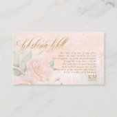 Soft Blush Rozen Wedding Wishing Well V3 ID828 Informatiekaartje (Voorkant)