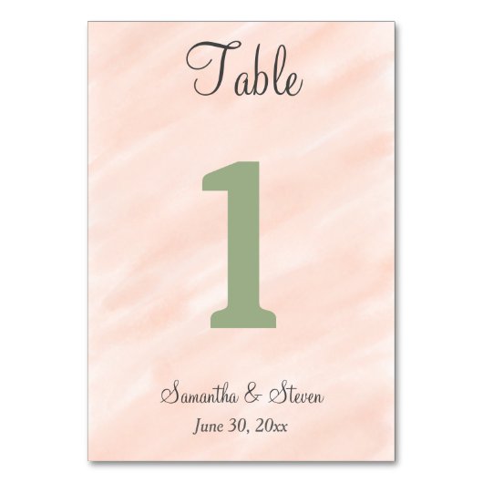 Soft Blush Sage Green Waterverf Kaart (Voorkant)