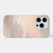 Soft Blush Sky Abstract – Gentle Pastel Clouds iPhone Hoesje (Achterkant horizontaal)