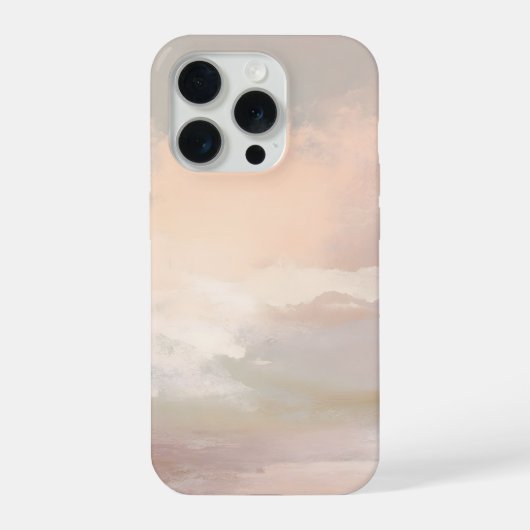 Soft Blush Sky Abstract – Gentle Pastel Clouds iPhone Hoesje (Achterkant)