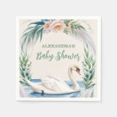 Soft Blush Swan Princess Baby shower Servet (Voorkant)