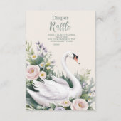 Soft Blush Swan Princess Diapper Raffle Informatiekaartje (Voorkant)