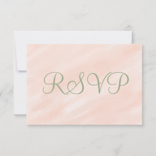 Soft Blush Watercolor Sage Green RSVP (Voorkant)