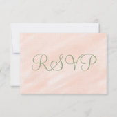 Soft Blush Watercolor Sage Green RSVP Kaartje (Voorkant)