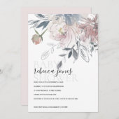 SOFT BLUSH WATERVERF FLORAL BABY SHOWER INVITE BEDANKKAART (Voorkant / Achterkant)