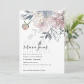 SOFT BLUSH WATERVERF FLORAL VRIJGEZELLENFEEST INVI BEDANKKAART (Staand voorkant)