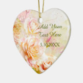 Soft Blush Waterverf Roos Bloemen Keramisch Ornament (Links)