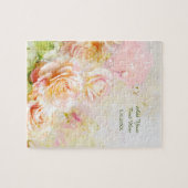 Soft Blush Waterverf Roos Bloemen Legpuzzel (Horizontaal)