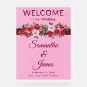 Soft Blush Welkom voor romantische recepties Acryl Bord (Voorkant)