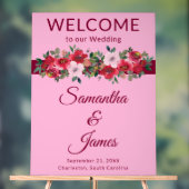 Soft Blush Welkom voor romantische recepties Acryl Bord (Neutraal)