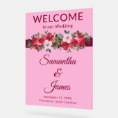 Soft Blush Welkom voor romantische recepties Acryl Bord (Hoek)