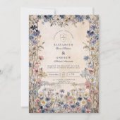 Soft Bohemian Floral Meadow Wedding Kaart (Voorkant)