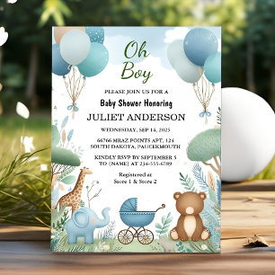 Soft Boho Beer Blue Cub Welkom Baby Boy Shower Kaart