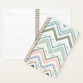 Soft Boho Ethnic Chevron Zig Zag Green Spiral Planner (Display)
