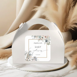 Soft Boho Floral Elegant Boheems Baby shower Vierkante Sticker