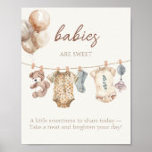 Soft Boho Neutral Baby Clothes Babies are Sweet Poster (Voorkant)