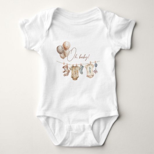 Soft Boho Neutral Baby Clothes Baby shower Romper (Voorkant)