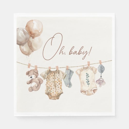 Soft Boho Neutral Baby Clothes Baby shower Servet (Voorkant)