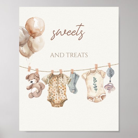 Soft Boho Neutral Baby Clothes snoep en lekkernije Poster (Voorkant)