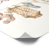 Soft Boho Neutral Babykleding Baby shower Drinken Poster (Hoek)