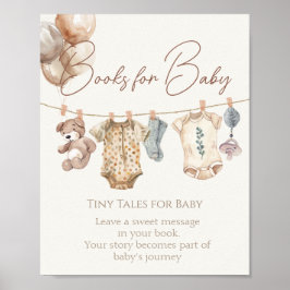 Soft Boho Neutral Babykleding Boeken voor Baby Poster
