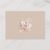 Soft Boho Pampas grass Pink Flowers Diaper Raffle Informatiekaartje (Achterkant)