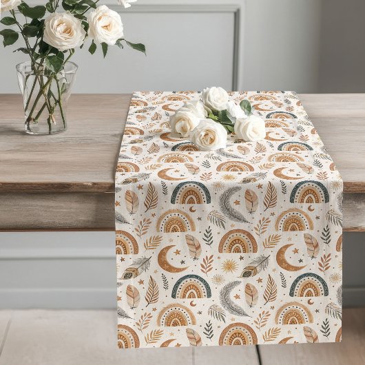 Soft Boho Regenboog Tafelloper Tribal Inspiratie