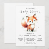Soft Boho Style Fox Baby shower Kaart (Voorkant / Achterkant)