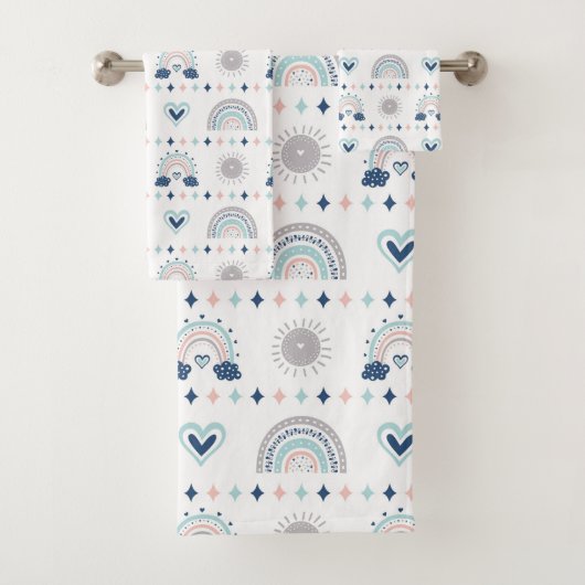 Soft Boho Towels Pastel Rainbow Kids Birthday Bad Handdoek (Insitu)