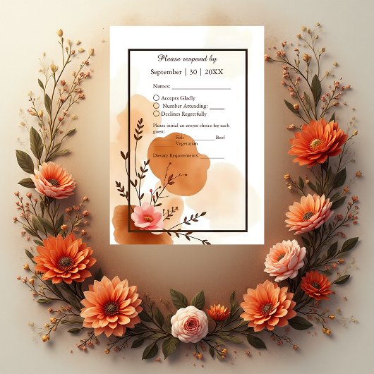 Soft Boho Waterverf Lijst RSVP Kaartje