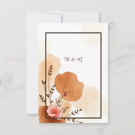 Soft Boho Waterverf Lijst RSVP Kaartje (Achterkant)