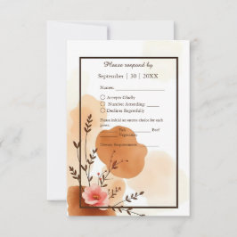 Soft Boho Waterverf Lijst RSVP Kaartje