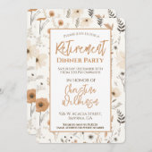 Soft Boho Wildflower Bloemen Pensioen Party Kaart (Voorkant / Achterkant)