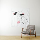 Soft Botanica – Minimalistische bladlijnkunst met Wandkleed (In Situ (horizontaal))