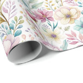 Soft Botanical Easter Flower Design Cadeaupapier (Rol Hoek)