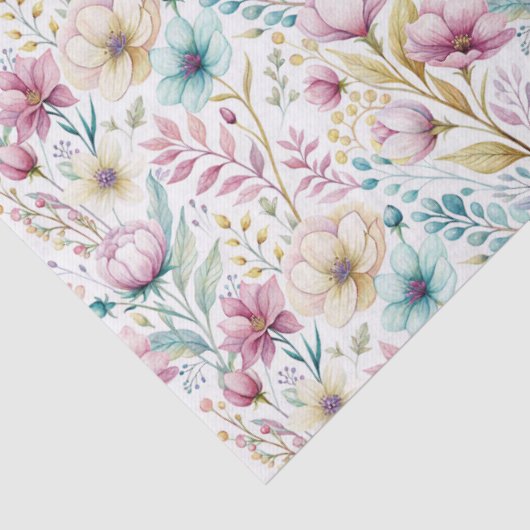 Soft Botanical Easter Flower Design Tissuepapier (Detail)