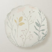 Soft Botanical Pillow – Minimal Pastel Floral Rond Kussen (Achterkant)