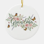 Soft Botanical Wildflowers – Grandma Keepsake Keramisch Ornament (Voorkant)