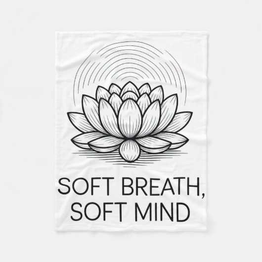 Soft Breath Soft Mind Dandelion Yoga Inspiration A Fleece Deken (Voorkant)