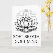 Soft Breath Soft Mind Dandelion Yoga Inspiration A Kaart (Gele Bloem)
