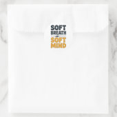 Soft Breath Soft Mind Dandelion Yoga Inspiration A Ronde Sticker (Tas)
