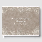 Soft Brown Stardust Wedding Guestbook Gastenboek (Voorkant)