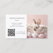 Soft Bunny Easter Kinder Boutique 2 Foto QR logo Visitekaartje (Achterkant)