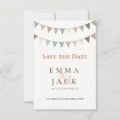 Soft bunting bruiloft save the date (Voorkant)