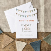 Soft bunting bruiloft save the date
