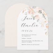 Soft Burnt Sinaasappel Bloemboog Engagement Party Kaart (Voorkant / Achterkant)